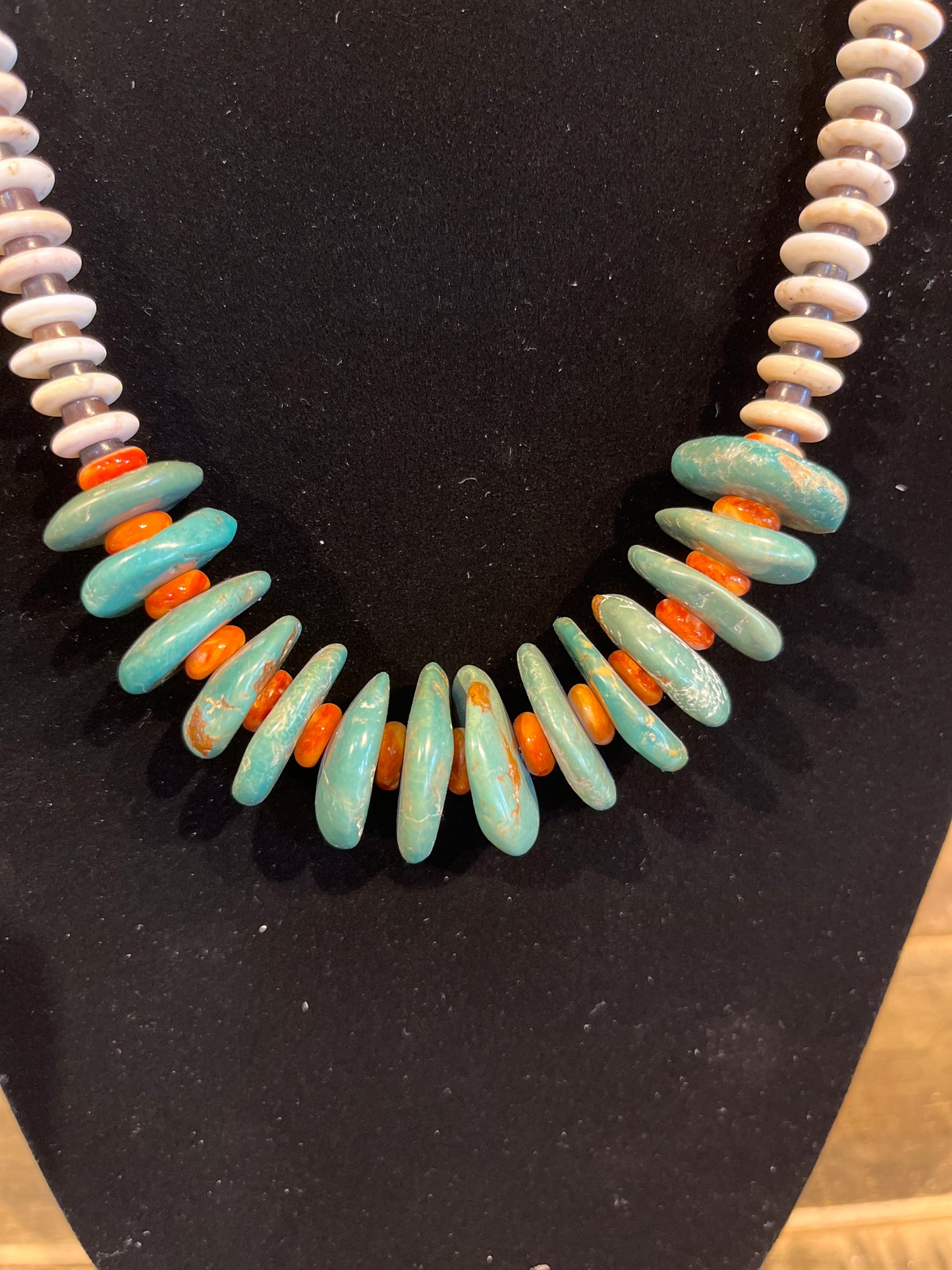 Turquoise and Wildhorse Disc necklace