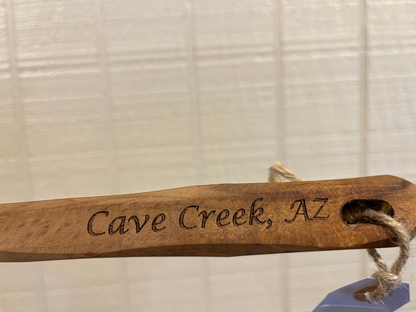 Wooden corner spoon w/Cave Creek
