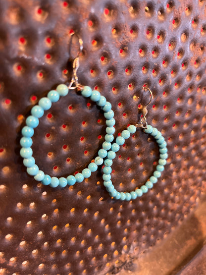 Faux Turquoise Medium Hoop earrings