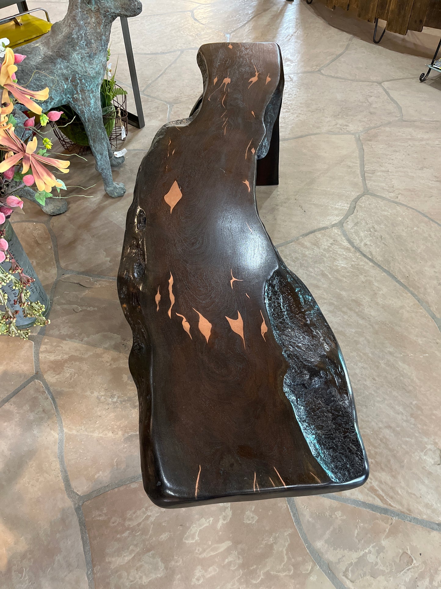 Chenate Mesquite Bench w/copper inlay