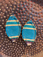 Frayed Serape & Leather Earrings