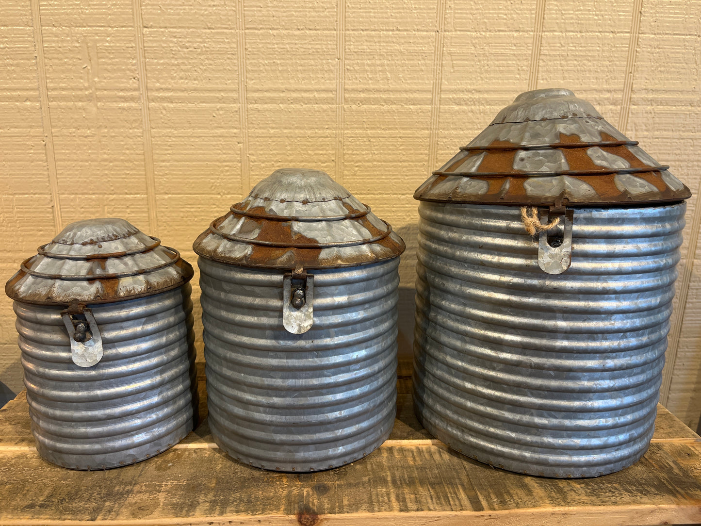 Tin Silo Canister Set of 3