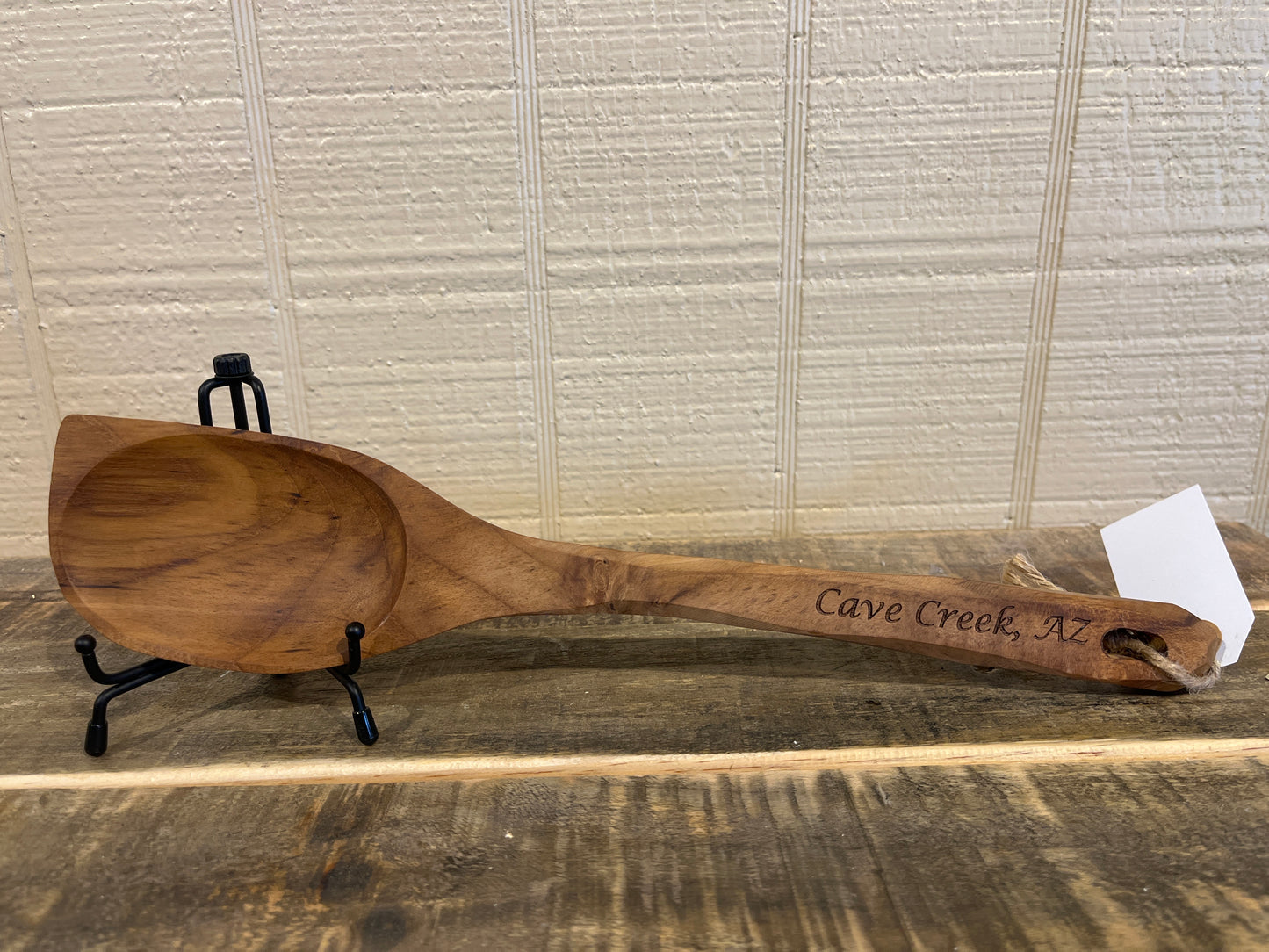 Wooden corner spoon w/Cave Creek