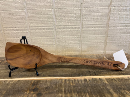 Wooden corner spoon w/Cave Creek