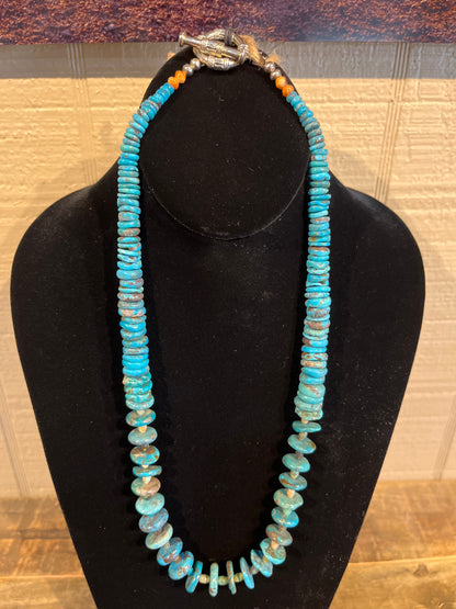 Turquoise and Spiny Oyster Necklace