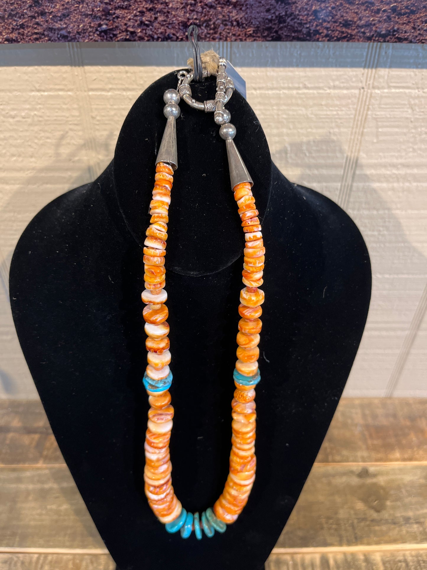 Spiny Oyster and Turquoise Necklace