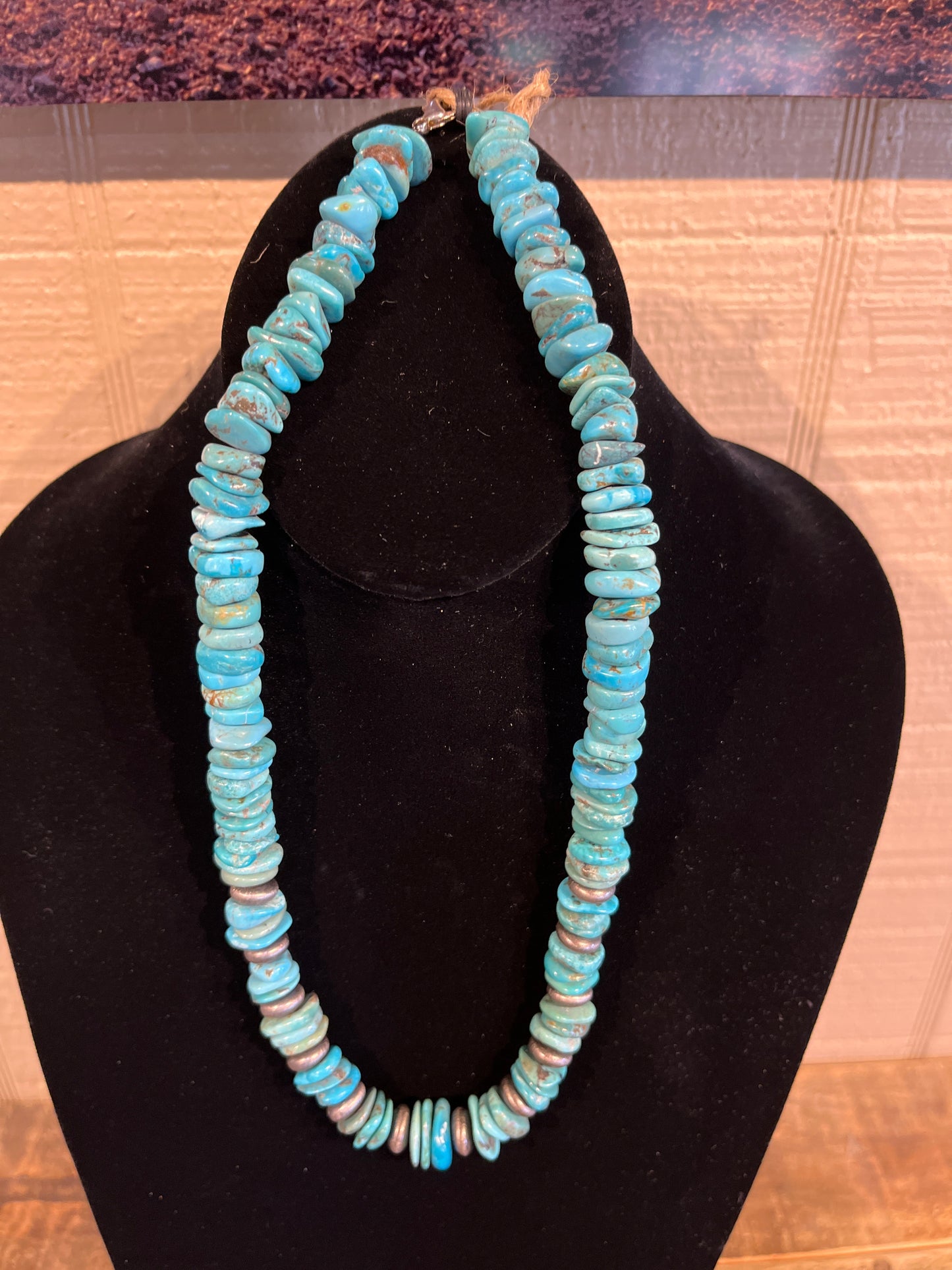 Turquoise Necklace with Silver beads