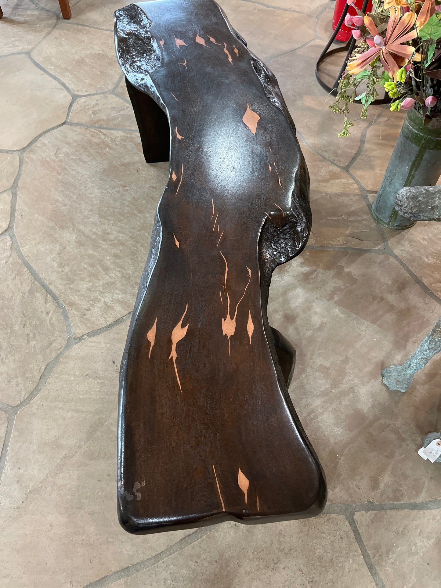 Chenate Mesquite Bench w/copper inlay