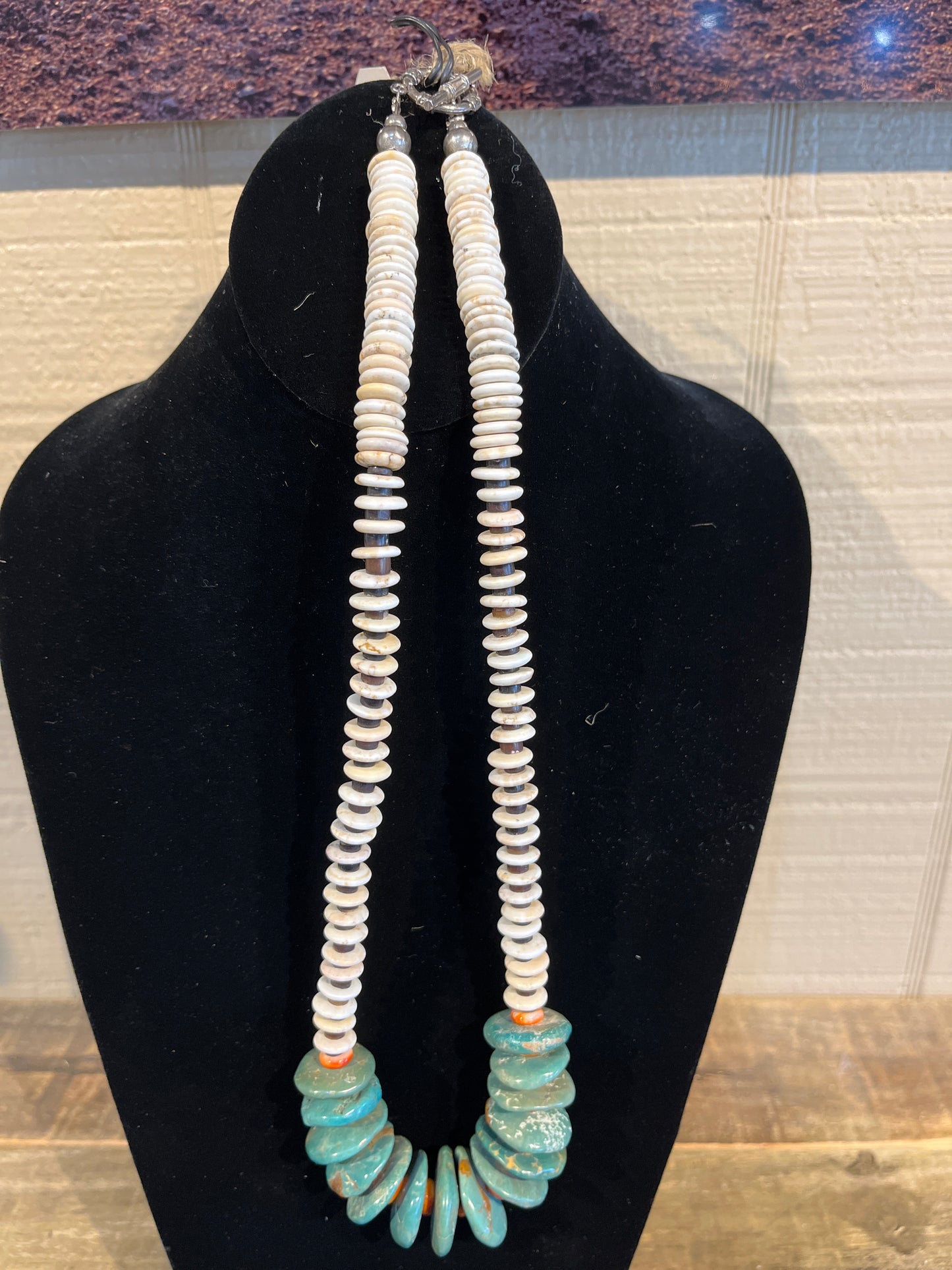 Turquoise and Wildhorse Disc necklace
