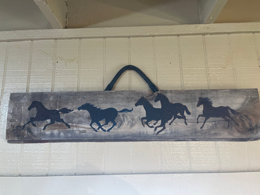 Horses on Barnwood