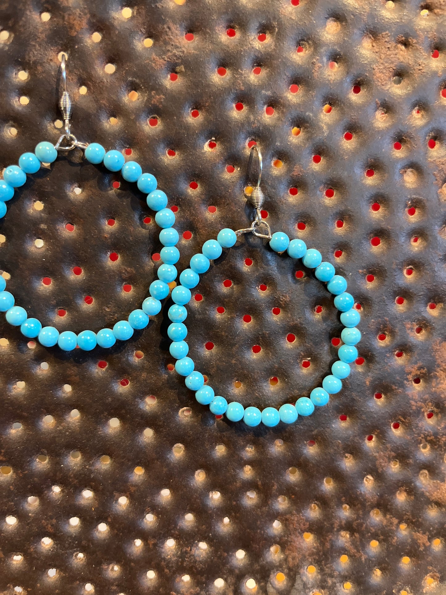 Faux Turquoise Medium Hoop earrings