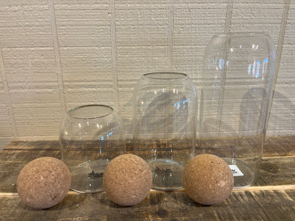 Glass/Cork Canister Set of 3