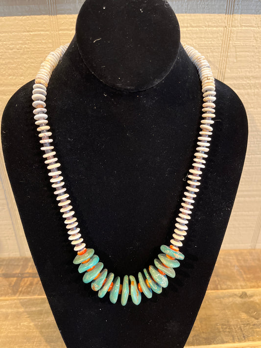 Turquoise and Wildhorse Disc necklace
