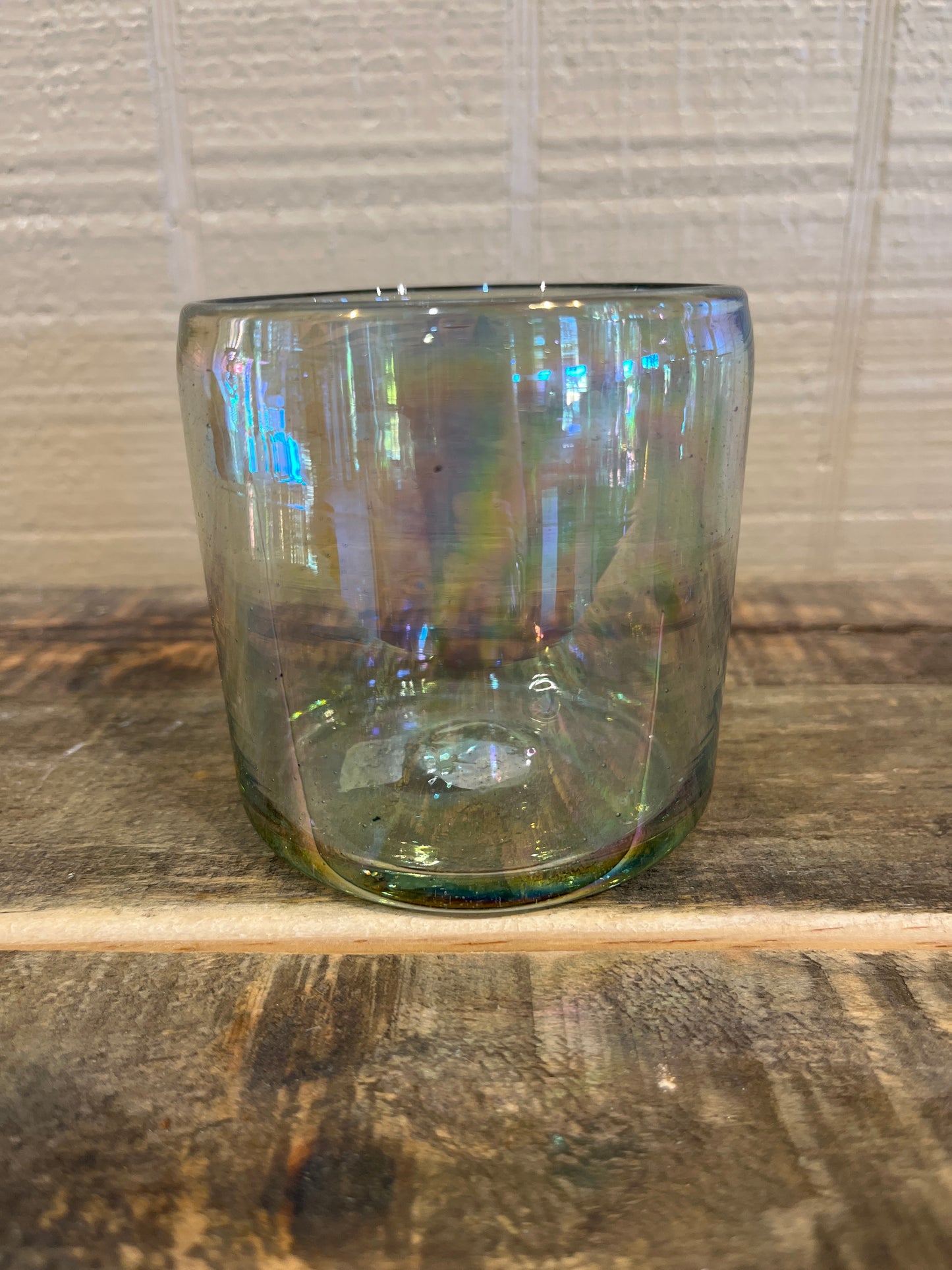 Glass-Medium Handblown Opal Iridescent Glass