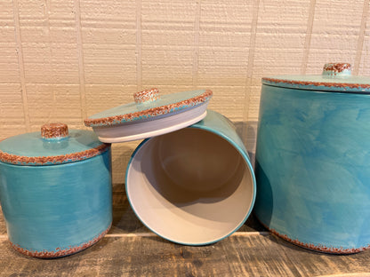 Canister Set of 3- Patinas Turquoise