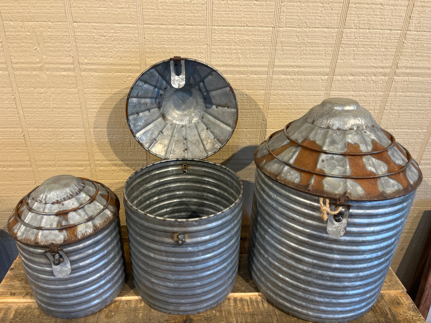 Tin Silo Canister Set of 3