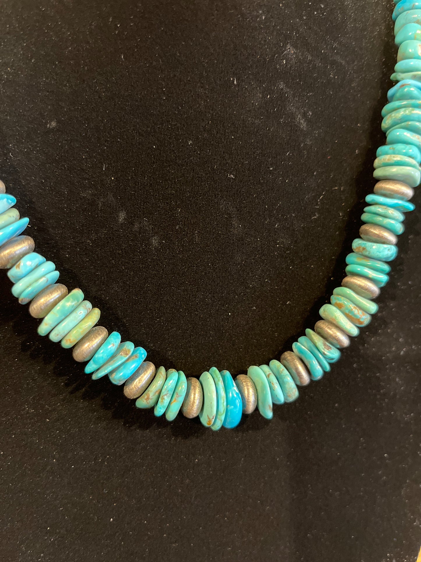 Turquoise Necklace with Silver beads