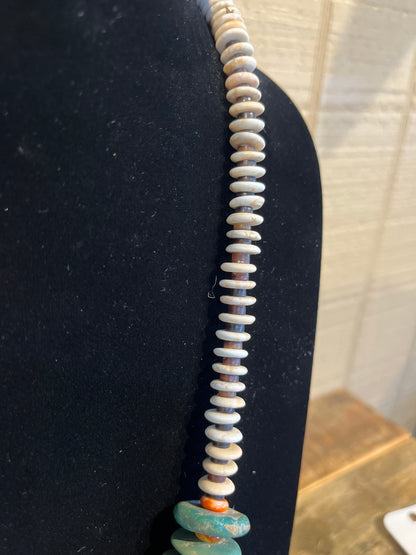 Turquoise and Wildhorse Disc necklace