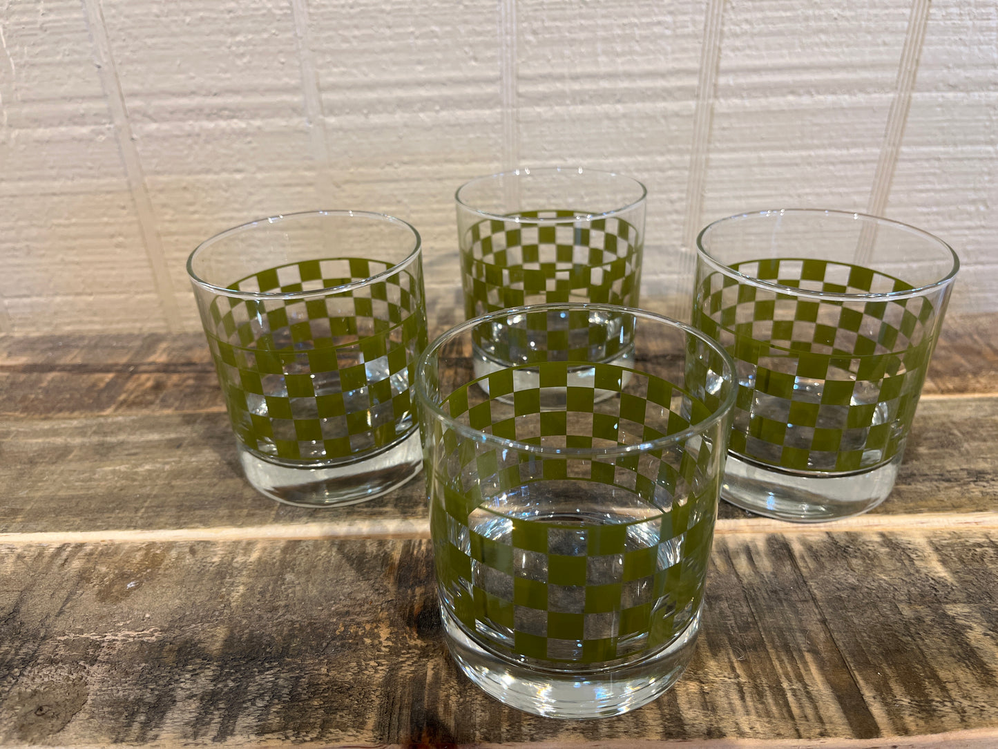 Checker Glasses-Set of 4