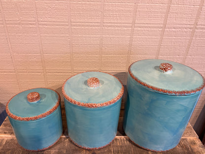 Canister Set of 3- Patinas Turquoise