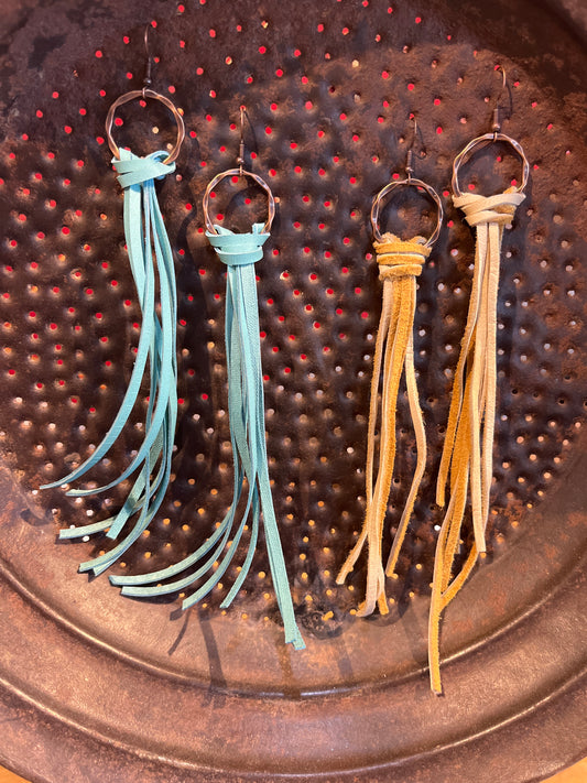 Deerskin Leather Tassel Earrings