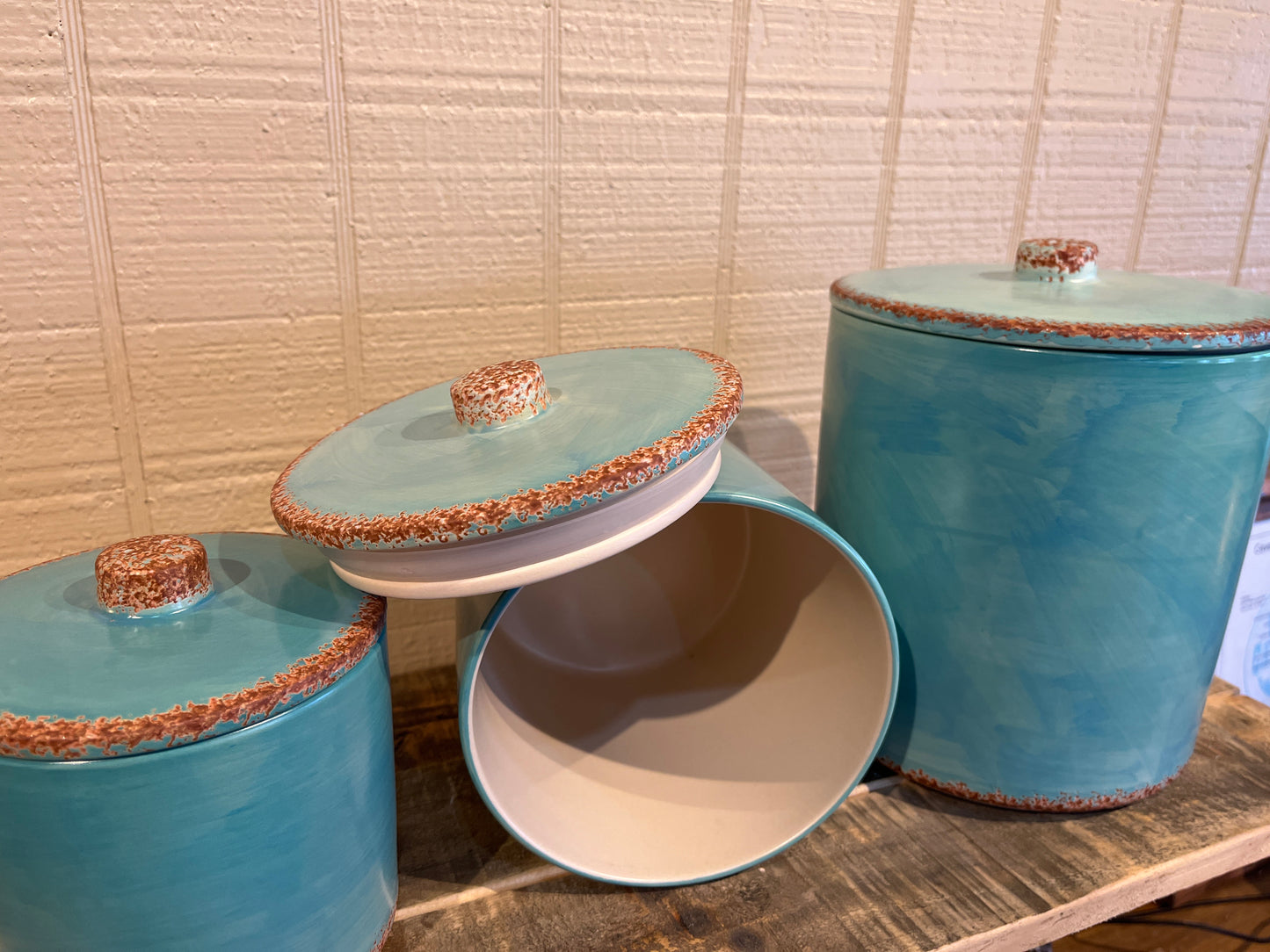 Canister Set of 3- Patinas Turquoise