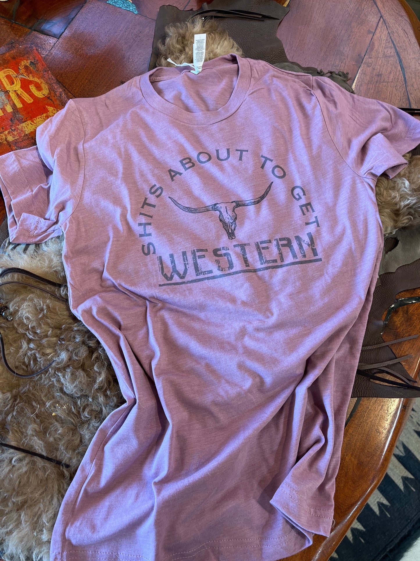 Shits About To Get Western tee