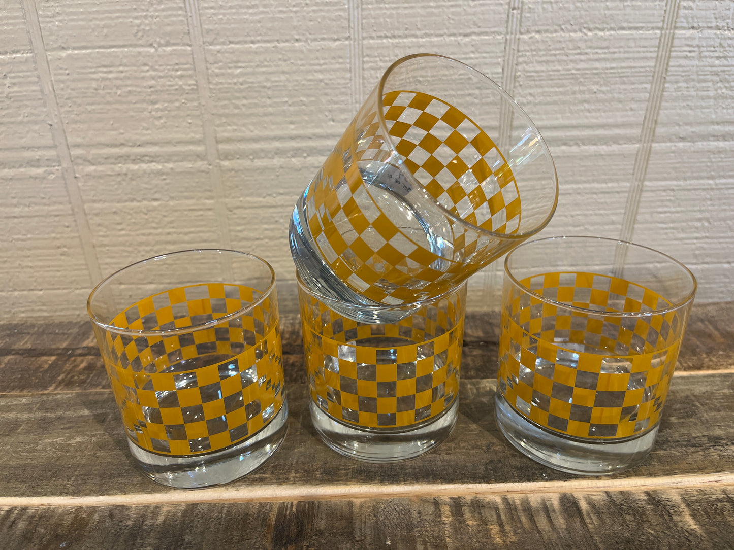 Checker Glasses-Set of 4