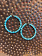 Faux Turquoise Medium Hoop earrings