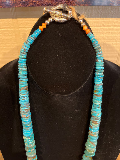 Turquoise and Spiny Oyster Necklace