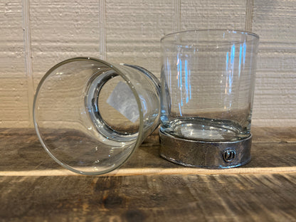 Whiskey Glass w/metal base(Set of 2)