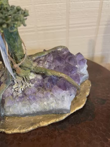 Medium Saguaro & Tree on Amethyst