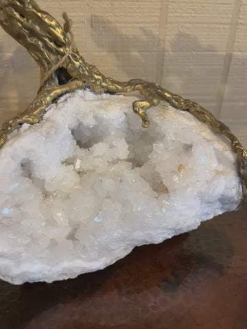 Medium Reb Bonsai Tree on White Geode