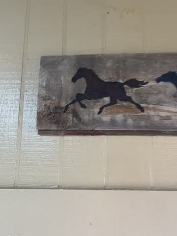 Horses on Barnwood